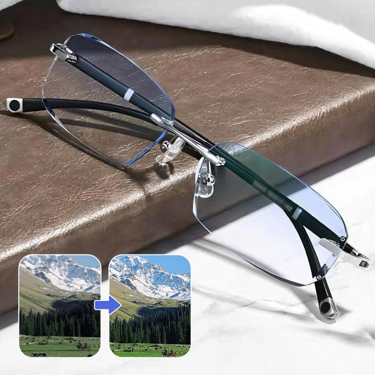 🔥Neue Saphir-Lesebrille mit hoher Härte und blauem Rand✨