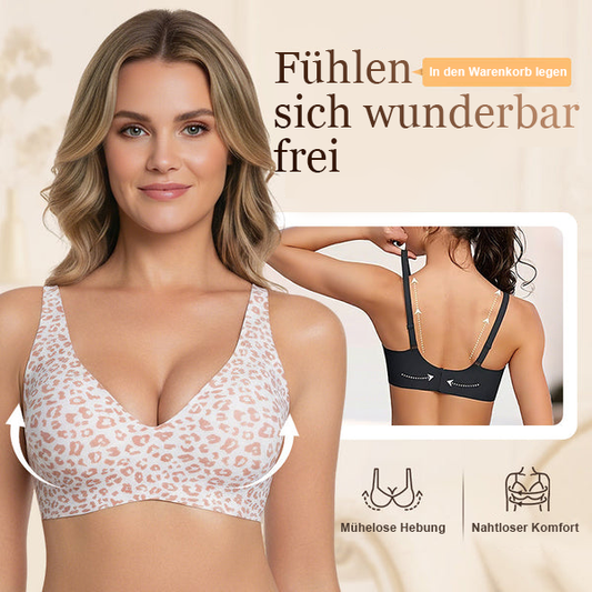 🔥Neujahrsverkauf 50% Rabatt💕Damen Komfortabler Bügelloser Nahtloser Tiefer V-Ausschnitt BH