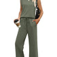 💕50% OFF🌺2025 Neue Frauen Casual Cap Sleeve Top Wide Leg Crop Pants Zweiteilige Set