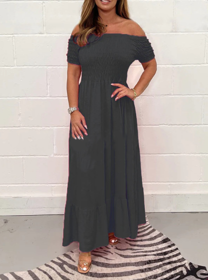 (💃49% Rabatt🔥Kostenloser Versand) Gerafftes Maxi Kleid