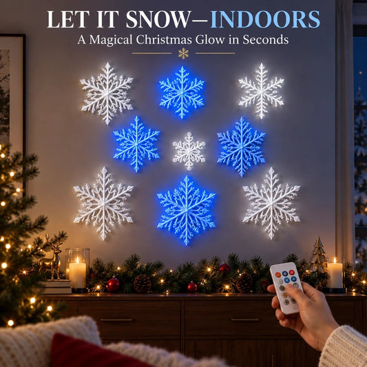 ❄️ LED-Schneeflocken-Wandleuchten – Magische Weihnachtsdekoration für Zuhause