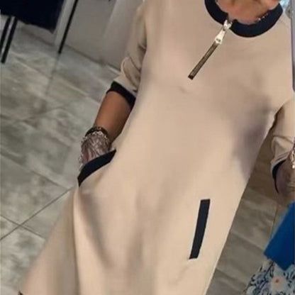50%Rabatt🔥Trendy, lässiges Kleid mit V-Ausschnitt und 3/4-Ärmeln für Damen👗