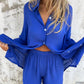 ⏳Begrenzte Zeit 50% Rabatt💥Zweiteiliges Set aus lässigem Langarmshirt und Shorts für Damen