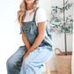 ❤️SOMMERANGEBOT - 50% RABATT❤️Süße Damen-Latzhose im Jumpsuit-Stil aus Destroyed Denim mit Knöpfen