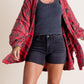 ⏳Begrenzte Zeit 50% Rabatt💥Mineral Washed Button-Down-Karohemd für Damen
