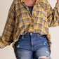 ⏳Begrenzte Zeit 50% Rabatt💥Mineral Washed Button-Down-Karohemd für Damen