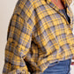 ⏳Begrenzte Zeit 50% Rabatt💥Mineral Washed Button-Down-Karohemd für Damen