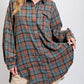 ⏳Begrenzte Zeit 50% Rabatt💥Mineral Washed Button-Down-Karohemd für Damen