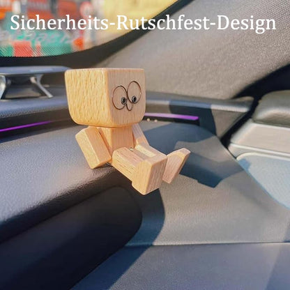 ⏰ Begrenztes Angebot: 60% Rabatt🙂Wippendes Holzmännchen Mit Wohlfühl-Lächeln – Kreatives Auto-Duftaccessoire