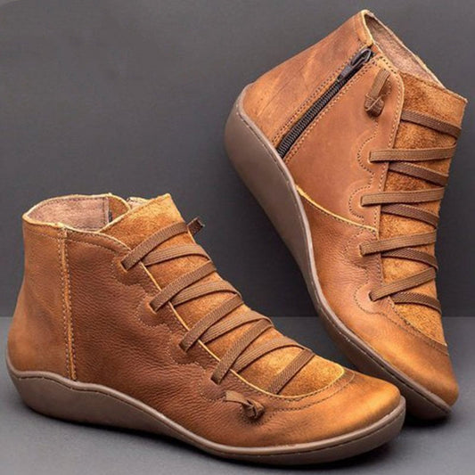 Lässiger, einfarbiger, bequemer Damen-Stiefel mit Fußgewölbeunterstützung für alle Jahreszeiten